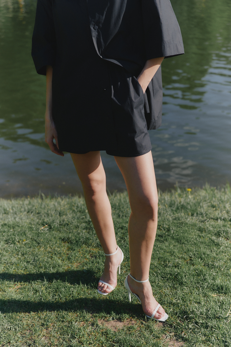 Black cotton shorts